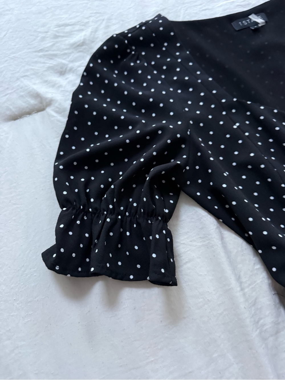1. State Black and White Polka Dot Maxi Dress with Tie Waist - Picture 4 of 5